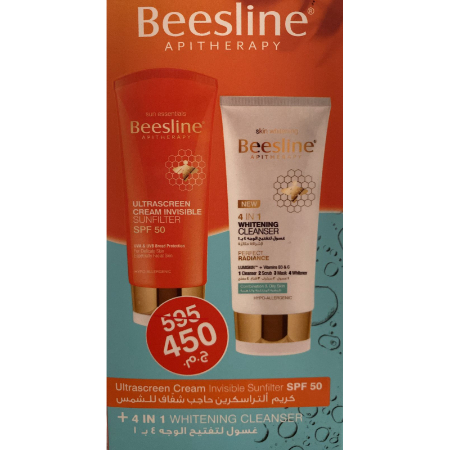 Beeslin 4 in 1 Whitening Cleanser + Ultrascreen Cream Invisible Sunfilter Spf 50 Offer