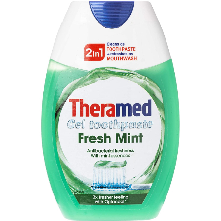 Theramed 2in1 Cool Mint Fluoride Toothpaste and Antibacterial Mouthwash